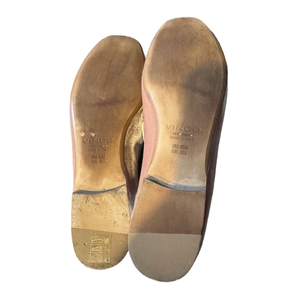 Vince Bray Blush Rose Velvet Loafers Flats Made in Italy Womens 9.5 Old Money - Picture 4 of 9